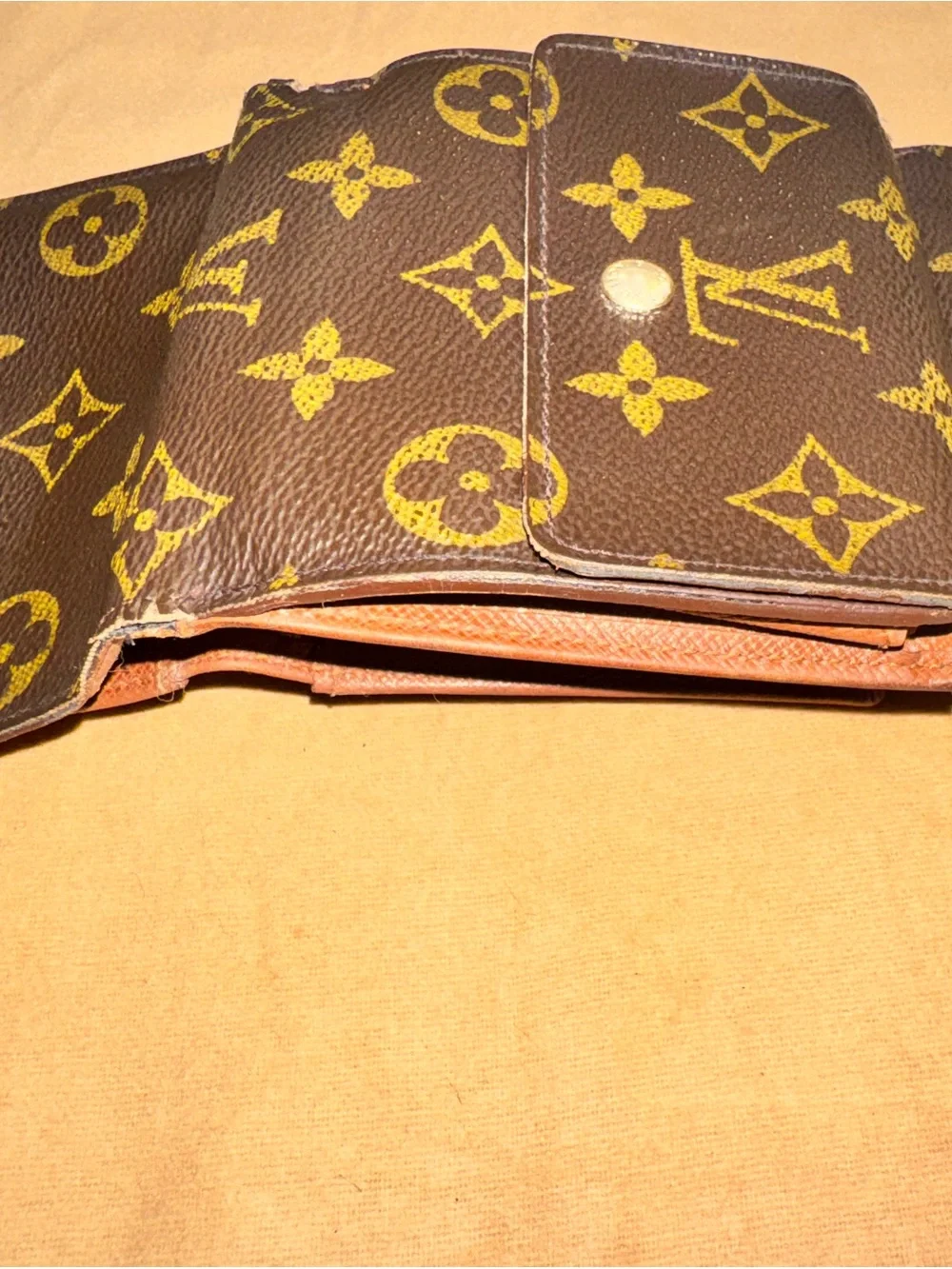 Authentic Louis Vuitton Monogram Compact Brown Leather Wallet